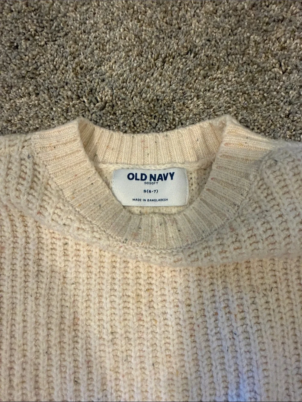 Old Navy Girls Cozy Cream Chunky Knit Sweater